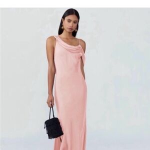 Fame and Partners Pink One Shoulder Gown